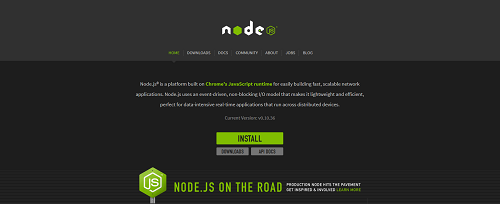 Node.js Projekt-Homepage