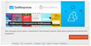 Abbildung - GetResponse Integration by GetResponse — WordPress Plugins