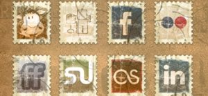 Vintage-Briefmarken Social Media Icon Pack