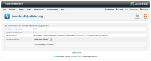 Joomla - Aktualisierung starten
