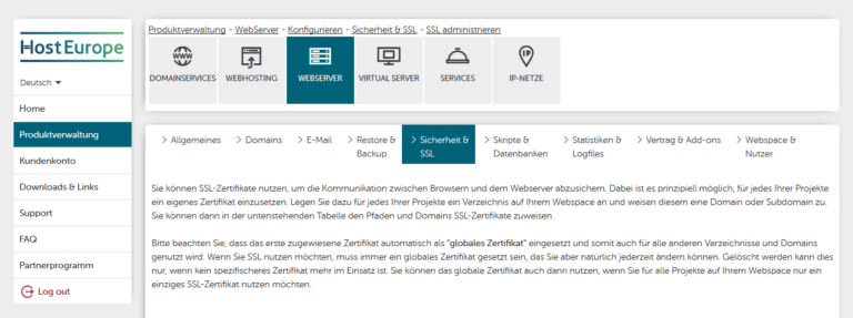 Wie Sie mehrere SSL-Zertifikate auf einem Webhosting-Paket einbinden