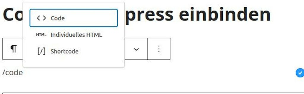 Abbildung - Code im Text hinzufügen - Alternative