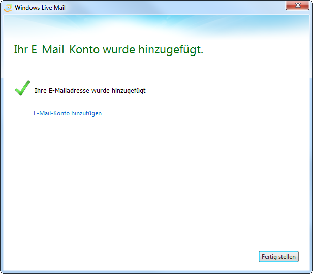 Einrichtung Des E Mail Programms Windows Live Mail